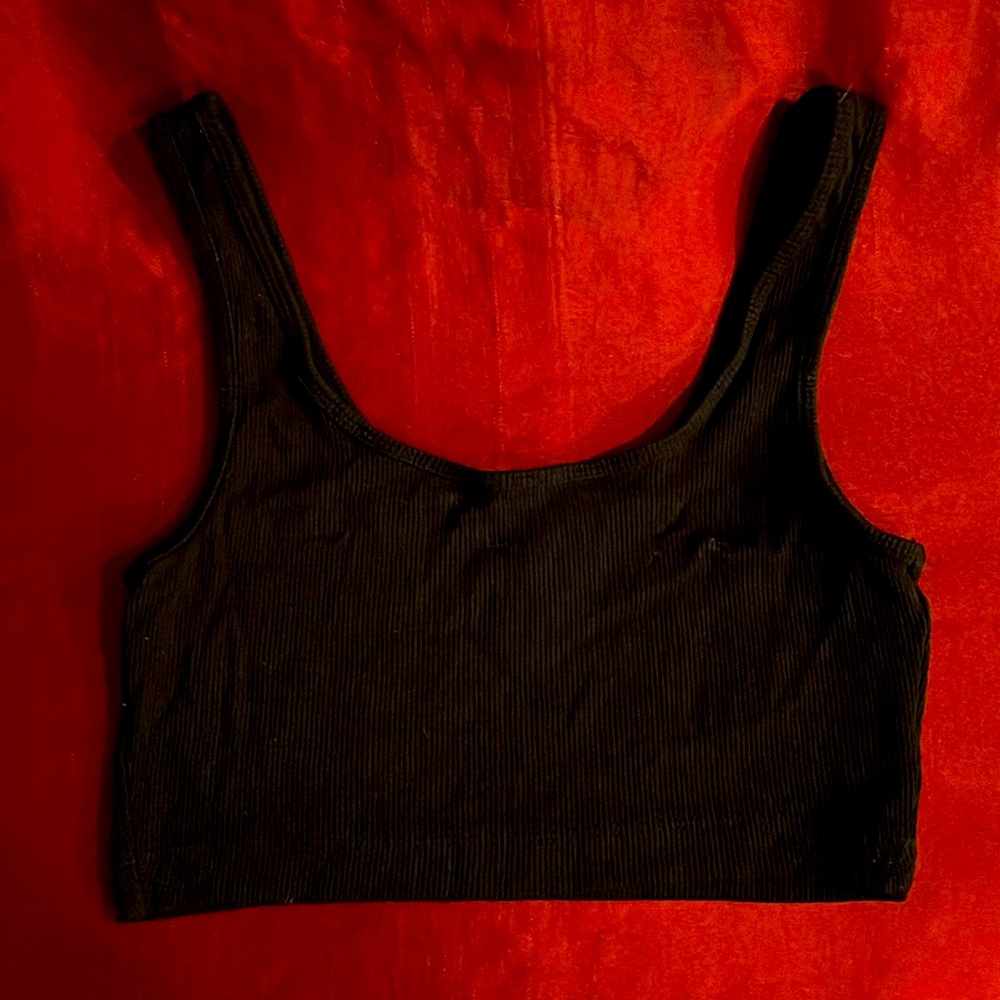 Divided Black Sleeveless Top